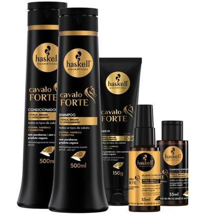 Imagem de Kit Haskell Cavalo Forte Sh Cond 500ml Leave Selan Complexo