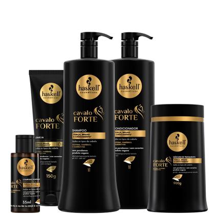 Imagem de Kit Haskell Cavalo Forte Sh Cond Masc 1kg Leave-in Complexo