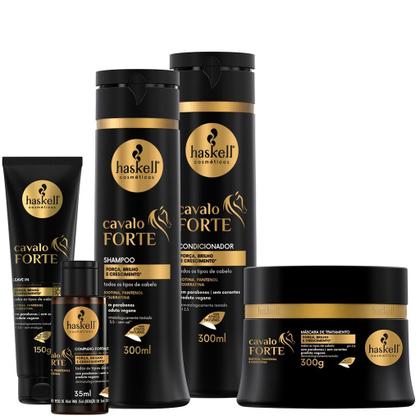 Imagem de Kit Haskell Cavalo Forte Sh Cond Masc 250g Leave In Complexo