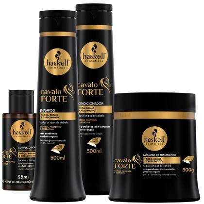 Imagem de Kit Haskell Cavalo Forte Sh Cond Mascara 500g E Complexo