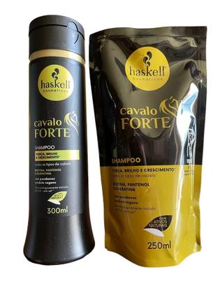 Imagem de Kit Haskell Cavalo Forte Shampoo 300ML + 1 Refil Shampoo 250