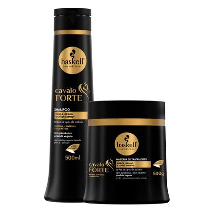 Imagem de Kit Haskell Cavalo Forte Shampoo 500ml Mascara 500g