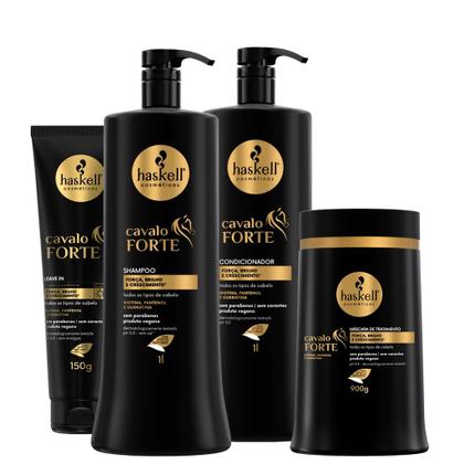 Imagem de Kit Haskell Cavalo Forte Shampoo Cond Masc 1kg Leave-in