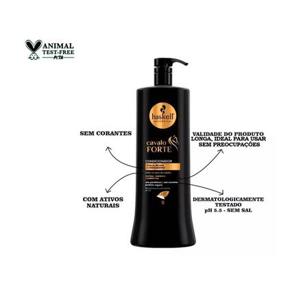 Imagem de Kit Haskell Cavalo Forte Shampoo + Condicionador 1 Litro Máscara 500g