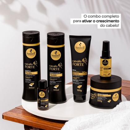 Imagem de Kit Haskell Cavalo Forte Shampoo Condicionador Máscara Leave-in e Tônico (5 produtos)