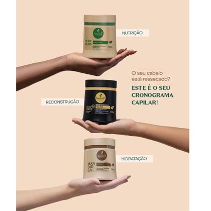 Kit Haskell Cronograma Capilar 500g Mandioca + Murumuru + Cavalo Forte - Haskell Cosméticos Imagem de Kit Haskell Cronograma Capilar 500g Mandioca + Murumuru + Cavalo Forte