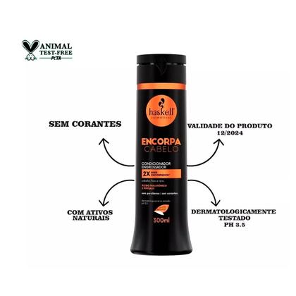 Imagem de Kit Haskell Encorpa Cabelo 300ml Kit Cabelos Finos e Ralos