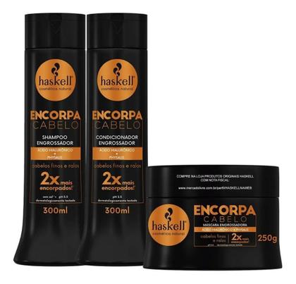 Imagem de Kit Haskell Encorpa Cabelo Engrossador Shp cond masc 300ml