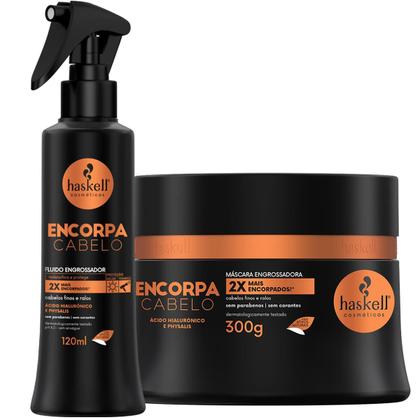 Imagem de Kit Haskell Encorpa Cabelo Fluido 120ml Mascara 300gr