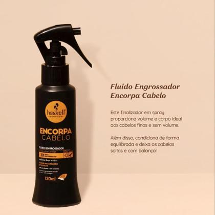 Imagem de Kit Haskell Encorpa Cabelo Máscara Engrossadora 300g e Fluído  120ml
