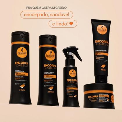 Imagem de Kit Haskell Encorpa Cabelo Máscara Engrossadora 300g e Fluído  120ml