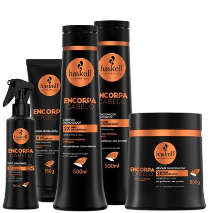 Imagem de Kit Haskell Encorpa Cabelo Sh Cond 500ml + 3 itens