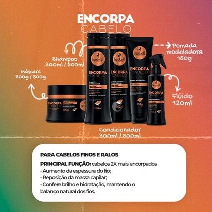 Imagem de Kit Haskell Encorpa Sh Cond Masc 500ml e Fluido 120ml