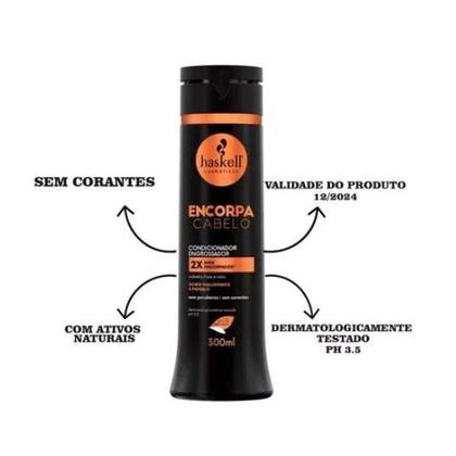 Imagem de Kit Haskell Encorpa Shampoo 300ml , Condicionador 300ml , Mascara 300g e Fluido 120ml