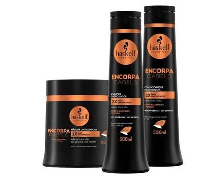 Imagem de Kit haskell encorpa ,shampoo+condicionador+mascara 500ml