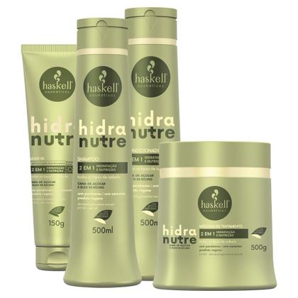 Imagem de Kit Haskell Hidranutre Sh Cond Masc 500 + Leave-in