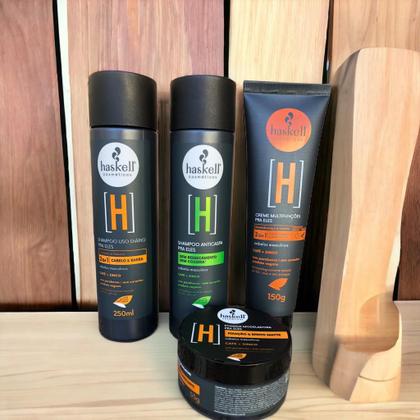Imagem de Kit Haskell Homem + Shampoo Creme Pomada 4 Itens Completo