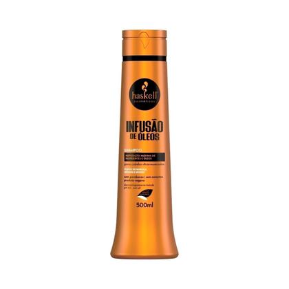 Imagem de Kit Haskell Infusão De Óleos 500ml Shampoo e Máscara +Escova