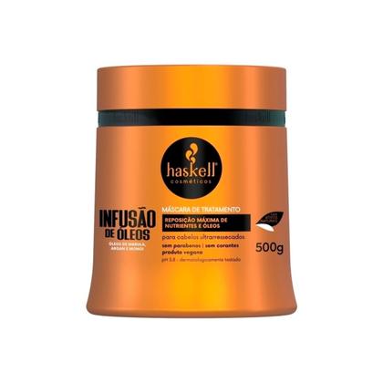 Imagem de Kit Haskell Infusão De Óleos 500ml Shampoo e Máscara +Escova