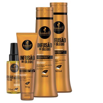 Imagem de Kit Haskell Infusão de Óleos Sh Cond 500ml Leave e Óleo