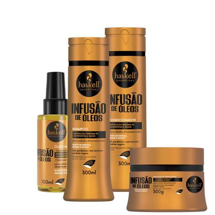Imagem de Kit Haskell Infusão de Óleos Sh Cond Másc 300gr e Óleo 100ml