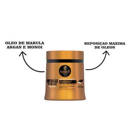 Imagem de Kit Haskell Infusão De Óleos Shamp cond masc 500g Mimo