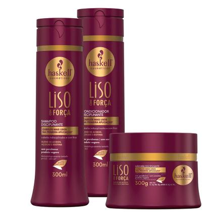 Imagem de Kit Haskell Liso Com Força Sh Cond 300ml Mascara 250g