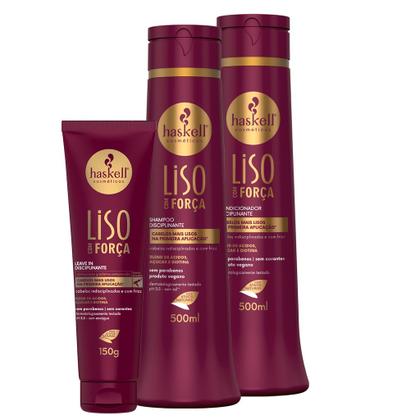 Imagem de Kit Haskell Liso Com Força Sh Cond 500ml Finalizador 150ml