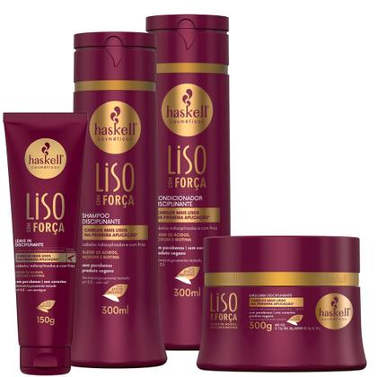 Imagem de Kit Haskell Liso Com Força Sh Cond Masc 250g + Finalizador