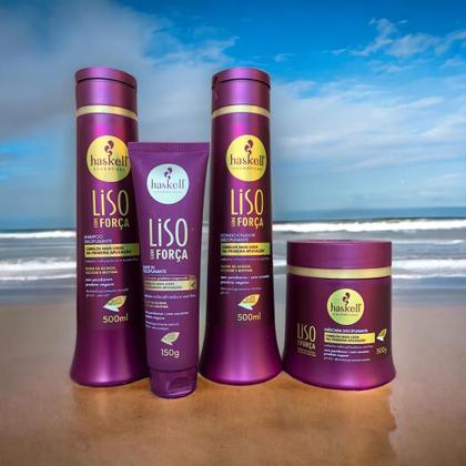 Imagem de Kit Haskell Liso com Força Sh Cond Máscara 500ml 4 Itens Completo