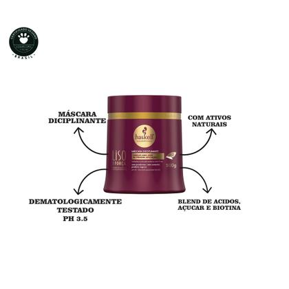 Imagem de Kit Haskell Liso Com Força Shamp cond masc 500ml Mimo