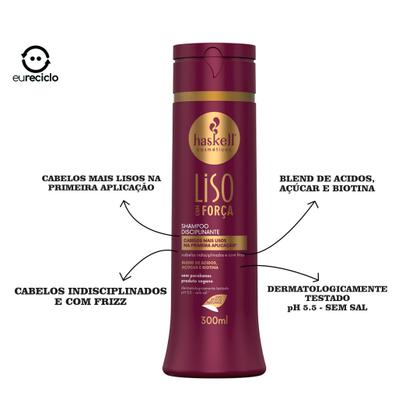 Imagem de Kit Haskell Liso Com Força Shampo Cond 300ml Mimo