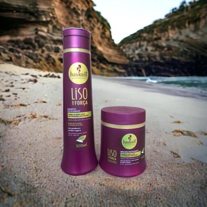 Imagem de Kit Haskell LIso com Força Shampoo 500ML + 1 Mascara 500ML