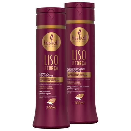 Imagem de Kit Haskell Liso Com Força Shampoo E Condicionador 300ml