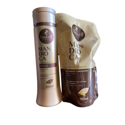 Imagem de Kit Haskell Mandioca Condicionador 300ML + 1 Refil Condicionador 250