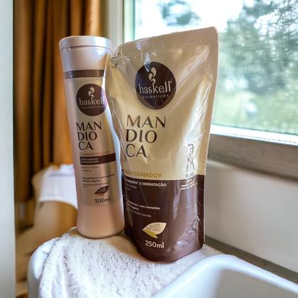 Imagem de Kit Haskell Mandioca Condicionador 300ML + 1 Refil Condicionador 250