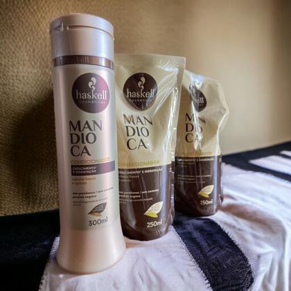 Imagem de Kit Haskell Mandioca Condicionador 300ML + 2 Refil Condicionador 250