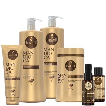 Imagem de Kit Haskell Mandioca Sh Cond 1l Masc 900g Leave Nect Rep