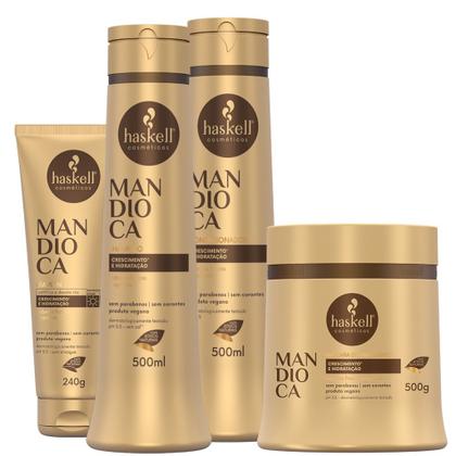 Imagem de Kit Haskell Mandioca Sh Cond Masc 500g + Leave-in