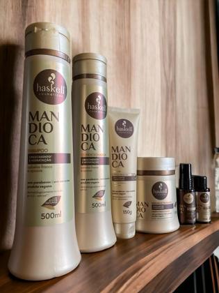 Imagem de Kit Haskell Mandioca Sh Cond Máscara 500ml 6 Itens Completo