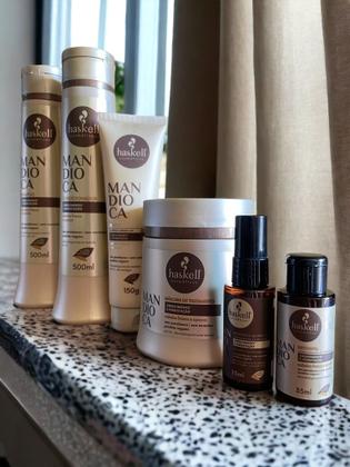 Imagem de Kit Haskell Mandioca Sh Cond Máscara 500ml 6 Itens Completo