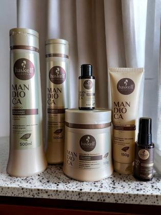 Imagem de Kit Haskell Mandioca Sh Cond Máscara 500ml 6 Itens Completo