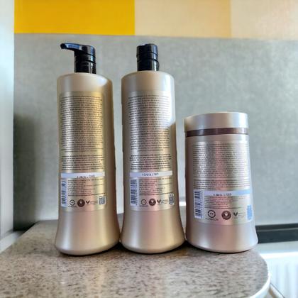 Imagem de Kit Haskell Mandioca Shampoo 1 Litro 1 Condicionador 1 Litro 1 Mascara 900ML