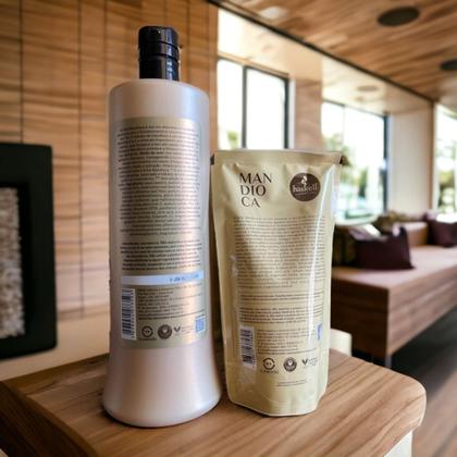 Imagem de Kit Haskell Mandioca Shampoo 1 Litro + 1 Refil Shampoo 250