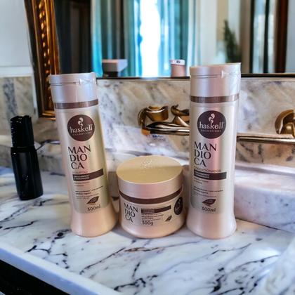 Imagem de Kit Haskell Mandioca Shampoo 300ML 1 Condicionador 300ML 1 Mascara 300ML