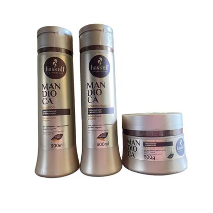 Imagem de Kit Haskell Mandioca Shampoo 300ML 1 Condicionador 300ML 1 Mascara 300ML