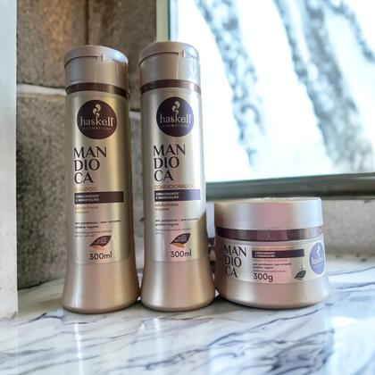 Imagem de Kit Haskell Mandioca Shampoo 300ML 1 Condicionador 300ML 1 Mascara 300ML