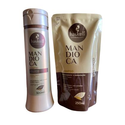 Imagem de Kit Haskell Mandioca Shampoo 300ML + 1 Refil Shampoo 250