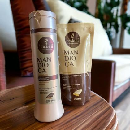 Imagem de Kit Haskell Mandioca Shampoo 300ML + 1 Refil Shampoo 250