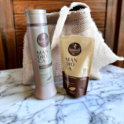 Imagem de Kit Haskell Mandioca Shampoo 500ML + 1 Refil Shampoo 250